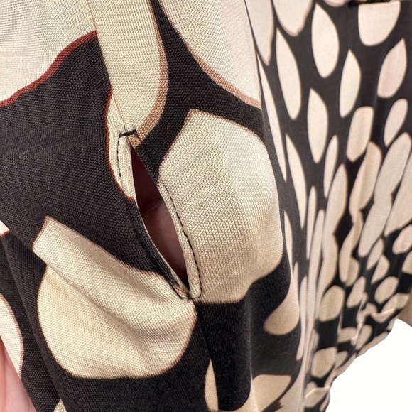 Diane Von Furstenberg Tuvallu Mini Kimono Dress Retro Print Tan Brown Sz 6 - Picture 5 of 9